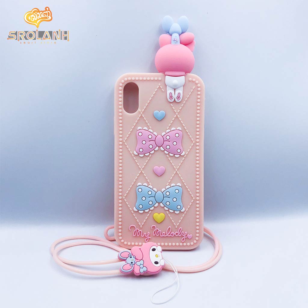 Cartoon Soft Case with lanyard My Melody for Iphone X