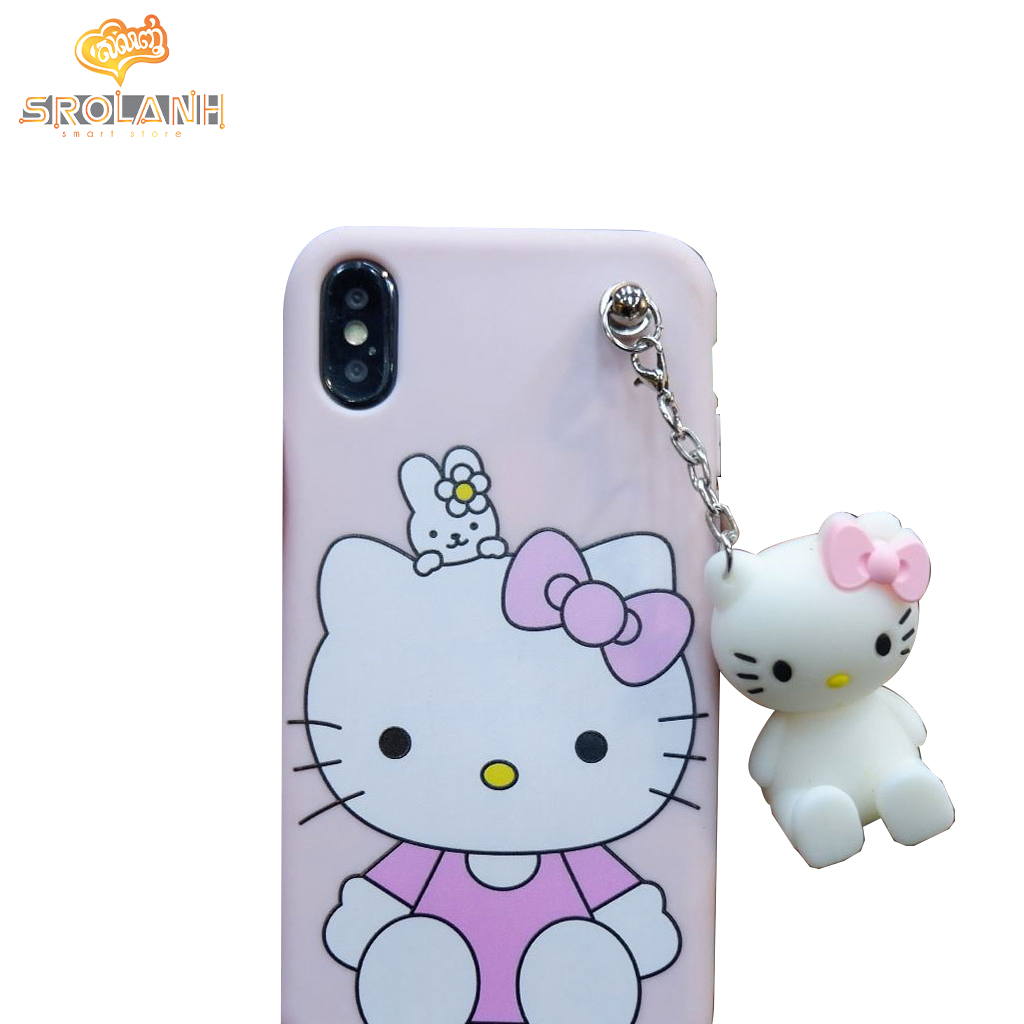 Classic case hello kitty with cartoon chains for iphone X