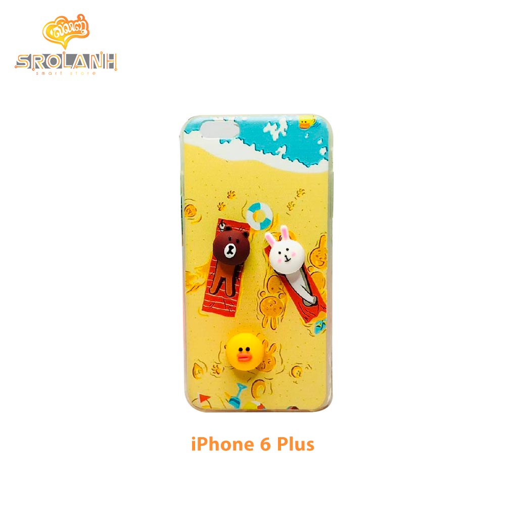 Classic case two-panda with candy for iphone6 plus