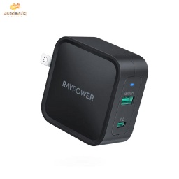 [CHG0241BL] RAVPOWER PD Pioneer 65W A+C 2 Port Wall Charger GaNTech RP-PC133