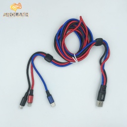 [DAC0748] XO 3 IN 1 Braided Data Cable 1.2M with 3 Colors NB143