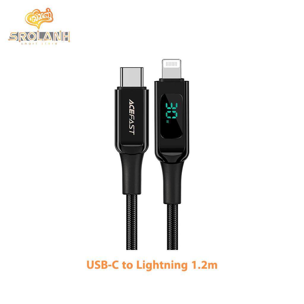 ACEFAST C6-01 USB-C To Lightning Znic Alloy Digital Display Braided Charging Data Cable