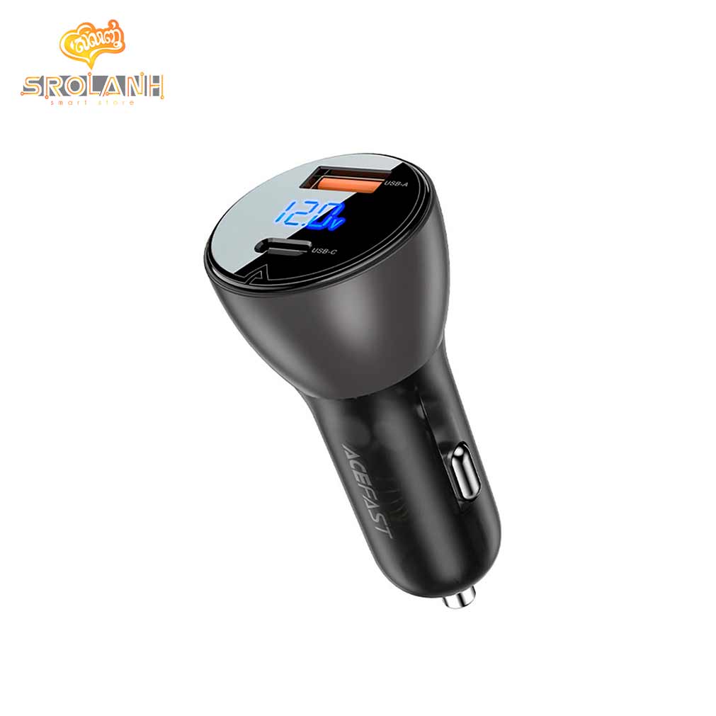 ACEFAST B6 Metal Car Charger 63W ( USB-A + USB-C ) With Digital Display