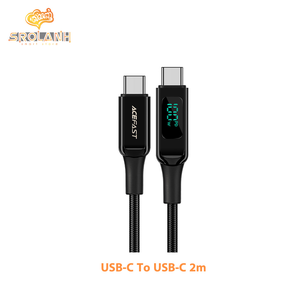 ACEFAST C6-03 USB-C To USB-C 100W Zinc Alloy Digital Display Braided Charging Data Cable