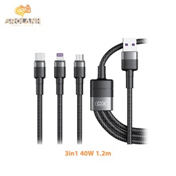 [DAC0863BL] XO NB-Q191 3 in 1 40W Fast Charger USB Cable 1.2M