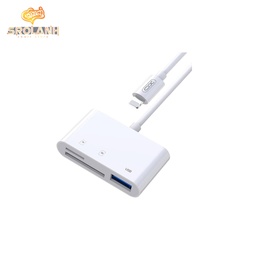 [HUB0145WH] XO HUB006 Lightning 3 in 1 USB+SD+TF