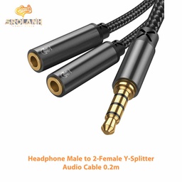 [HUB0161BL] Joyroom SY-A04 Headphone Male to 2-Female Y-splitter Audio 0.2m SY-A04