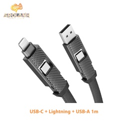 [DAC0992BL] ENERGEA BAZIC Gocharge ALUCABLE 4 in 1, USB A/C input and USB C/Lightning output, PD-1M