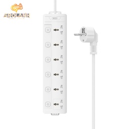 [CHG0391WH] XO WL18 (EU) Long row 6AC Socket with Independent Switch