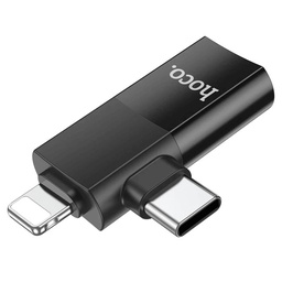 [HUB0179BL] HOCO UA17 Lightning/Type C Male To USB-A female 2-in-1 adapter for Converter date transmission OTG Adapter