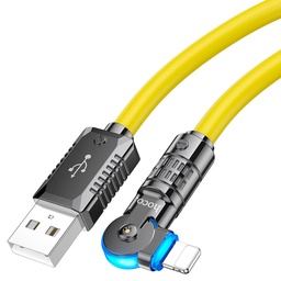[DAC1024YE] HOCO USB A to iPhone LED Cable 1.2m 180 Rotate U118
