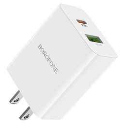 [CHG0404WH] BOROFONE BA56 Lavida dual port PD20W+QC3.0 Charger(US)