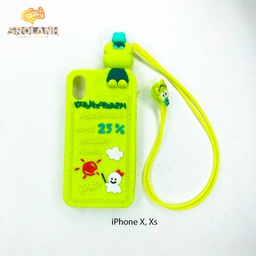 [IPC439GE] Cartoon Soft Case with lanyard Kerokerokeroppi 25% for Iphone X