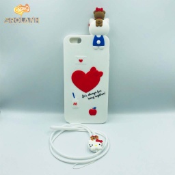 [IPC426WH] Cartoon Soft Case with lanyard fun being together for Iphone 6/6s plus