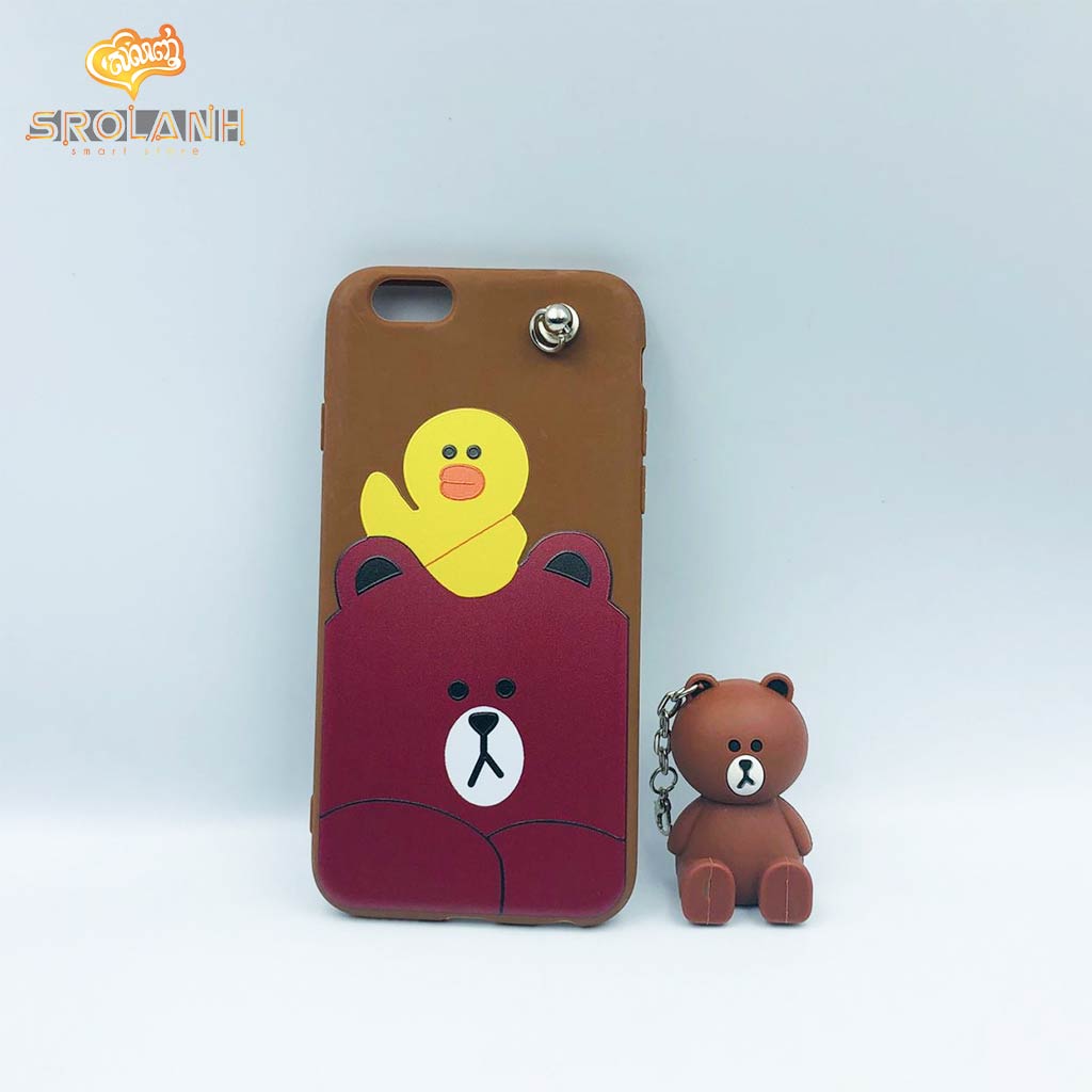 Classic case brown panda with cartoon chains for iphone6