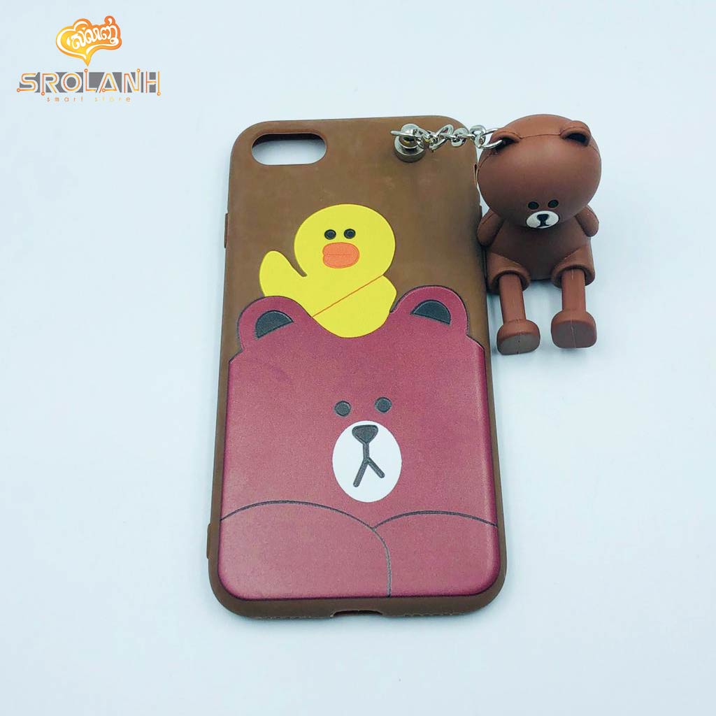 Classic case brown panda with cartoon chains for iphone7