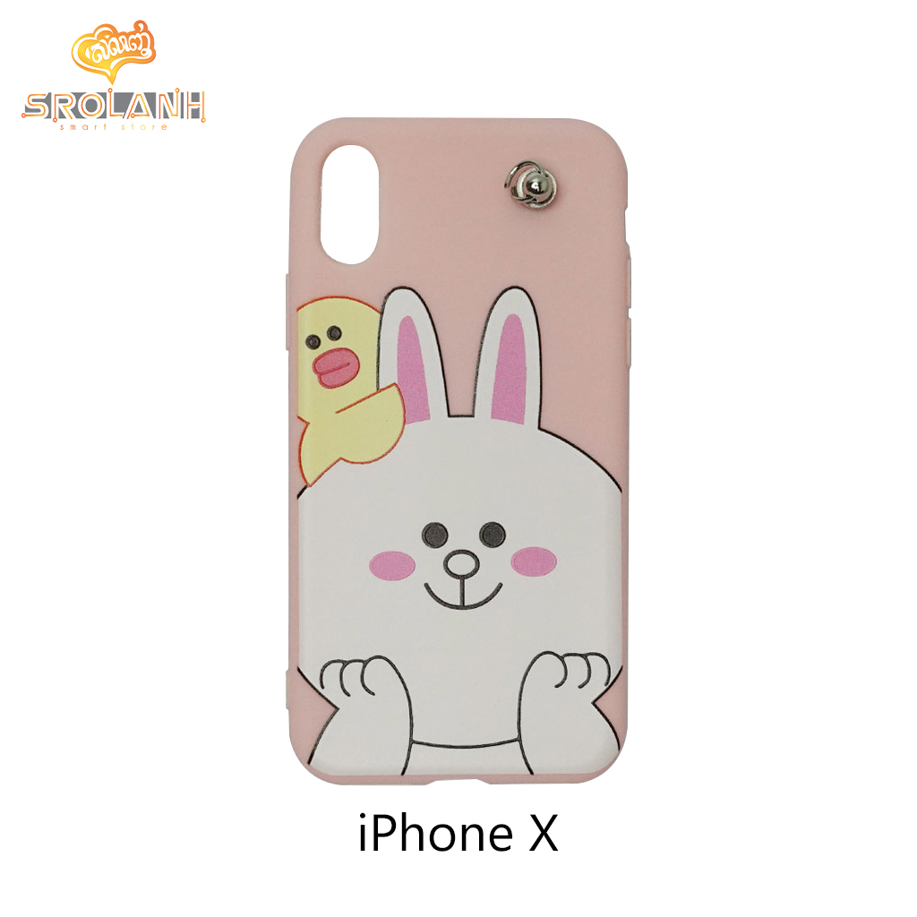 Classic case cute rabbit with cartoon chains for iphone X
