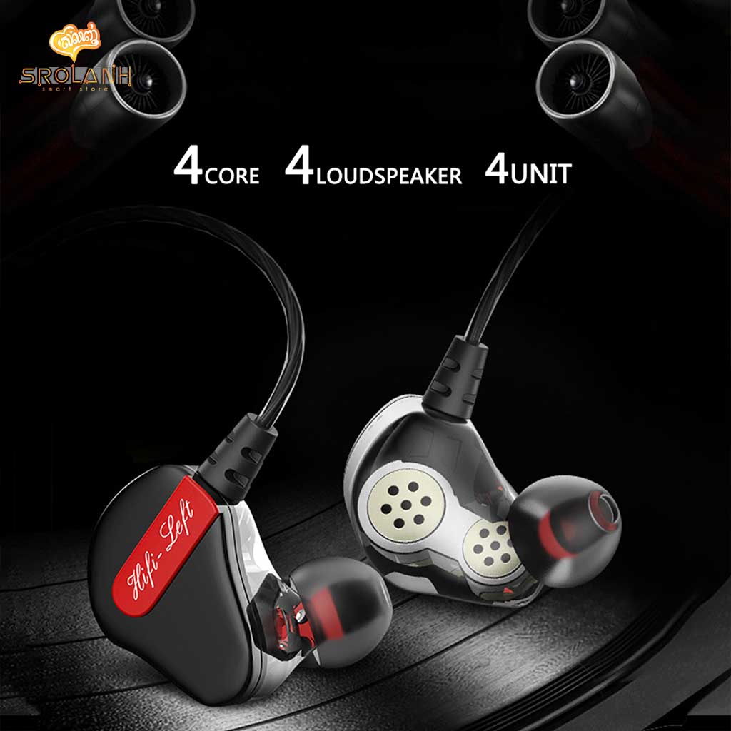 LIT The Double unit 4Core Full Sound wire earphone type 3.5mm EP4C-D01