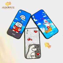 [IPC726WH] Protection case rock bear heart for iPhone XR