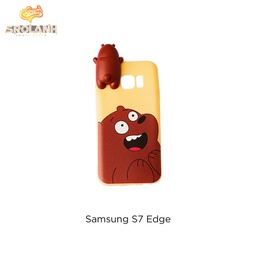 [CS164YE] Super shock absorption case brown panda for S7 edge