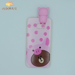 [SAC079PI] Super shock absorption case pink pig for samsung S7 edge