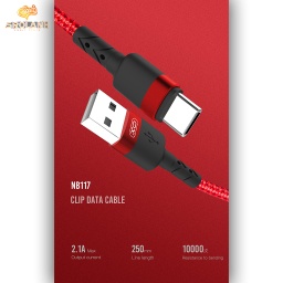 XO NB117 Convenient usb cable with clip type-c 25cm